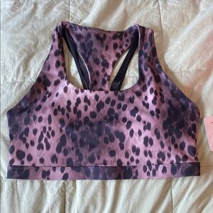 Fabletics Leopard Print Medium Impact Sports Bra